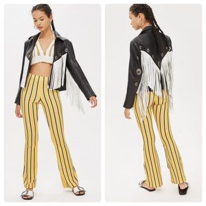 Topshop-NWT Bright Orange Fitted Flair Leg Pants